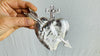 Hand Cast Milagro Heart for Altar or Decoration. Silver Colored. 0964