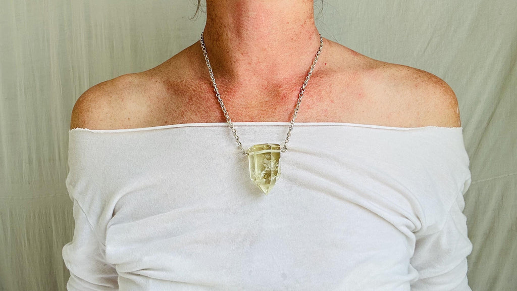 Citrine & Silver Pendant Necklace. Handmade Sterling Silver. 2305