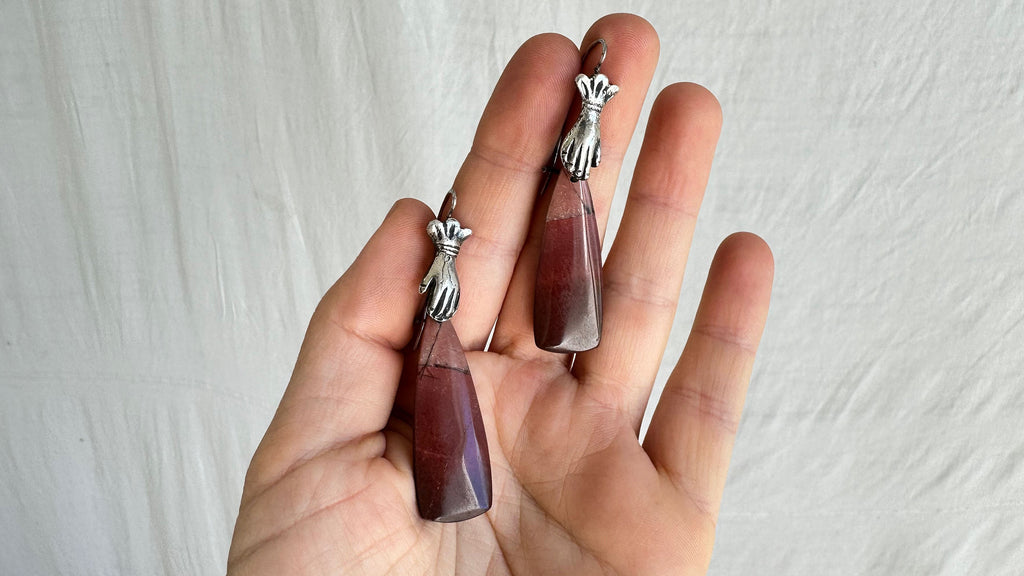 Red Jasper Earrings. Sterling Silver. 2006
