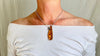 Large Amber Pendant on a Silver Chain. Sterling Silver. 1425