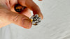 Large Amber Barbell Earrings. Double Sided. 2079
