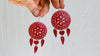 Carved Gourd Earrings. Sterling Silver. Oaxaca, Mexico. 0344
