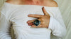 Labradorite Ring. Oversized. Gorgeous Flash. Size 6. 0707