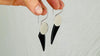 Obsidian Earrings. Sterling Silver. 2345