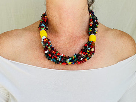 Balochi Multi-Strand Tribal Beaded Necklace. 4292