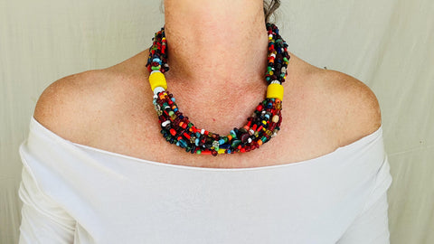 Balochi Multi-Strand Tribal Beaded Necklace. 4292