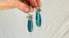 Blue Apatite Flower Earrings. Sterling Silver. 0633