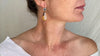 Amber & Sterling Silver Flower Earrings. 0613