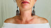 Vintage Uzbek Earrings. Jhumkas with Turquoise and Coral Earrings. Handmade Sterling Silver. 2532