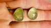 Faceted Prehnite Post Earrings. Sterling Silver. AP-372