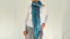 Blue Gauze Shiva Nataraja Shawl, Wrap, Scarf. Lightweight Spiritual Accessory from India. 4226