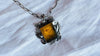 Amber & Sterling Pendant WITH INSECT on a Silver Chain. 4449