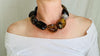 Dramatic Amber Necklace. Antique Sterling Silver Beads. Maximalist Designer Jewelry. 2390
