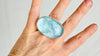 Oversized Aquamarine Cocktail Ring | Handmade Adjustable Sterling Silver | Unique Gemstone Jewelry.