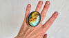 Oversized Labradorite Ring. Gorgeous Rainbow. Adjustable. 1125