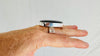 Labradorite Three Finger Ring. Adjustable Sizing. Handmade Sterling SIlver. Gorgeous Flash. 4043