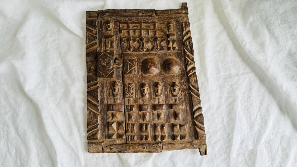 Dogon Granary Door. Mali. Antique African Wooden Sculpture. 4224