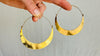 Karen Hill Tribe Earrings. Oversized Hoops. 24kt Gold Plated. Vermeil. 0682 SCRATCH N DENT