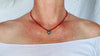 Oaxacan Pendant on Necklace of Coral Beads. Handmade Jewelry. 2859