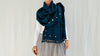 Indigo Shibori Silk & Wool Scarf and Shawl. Mirrorwork. Handwoven, Hand Dyed.