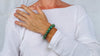 Guatemalita Jade Beaded Bracelet with a Sterling Silver Bead. 4407