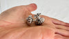 Silver Barbell Flower Earrings. Thailand. 1014