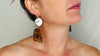 Huge Amber Slab & Sterling Silver Earrings. 2662