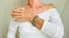 Guatemalita Jade Beaded Bracelet with a Sterling Silver Bead.