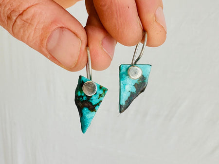 Hubei Turquoise Earrings. Sterling Silver. 2690