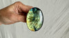 Oversized Labradorite Ring. Gorgeous Green. Adjustable. 1122