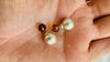 Amber Barbell Earrings. Double Sided. Sterling Silver. 2537