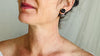 Silver Flower Barbell Earrings. Sterling Silver Handmade Jewelry from Thailand. 2529