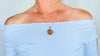 Amber & Sterling Heart Pendant on a Silver Chain. AP-354