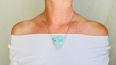 Amazonite Heart Pendant on a Silver Chain. Handcrafted Sterling Silver Jewelry. Gift for Her. 2684
