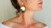 Guatemalan Jade Earrings. 24 kt Gold Plated Sterling Silver. 2511