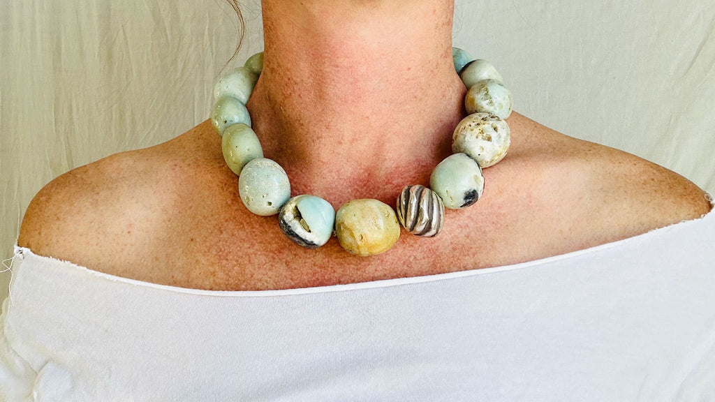 Amazonite and Silver Necklace.