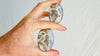 Large Agate and Silver Post Earrings. Handmade Sterling Silver Jewelry. 4089