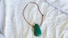 Large Amazonite Pendant. Leather & Silver Cord