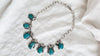 Turquoise & Flowers Sterling Silver Necklace. Taxco. Stunning! 0510