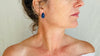 Lapis Lazuli Asymmetrical Earrings. Sterling Silver. 0714