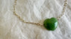 Aventurine Heart Pendant Necklace. Sterling Silver Chain.