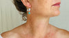 Turquoise & Bird Earrings. Handmade Sterling Silver Jewelry from Taxco.