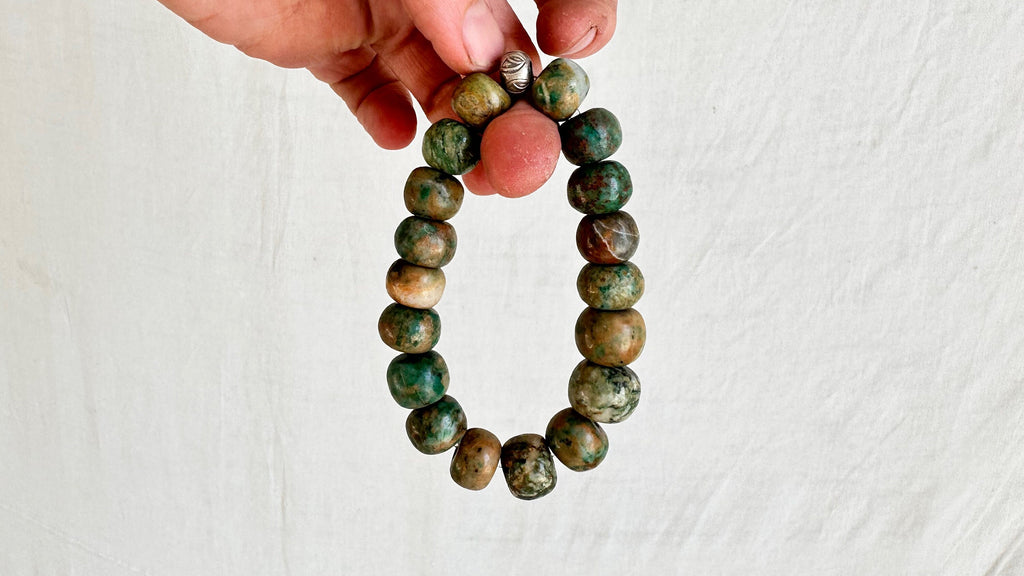 Guatemalita Beaded Bracelet. Sterling Silver. 1389