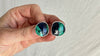 Chrysocolla & Silver Post Earrings. Sterling Silver. Atelier Aadya. 2198