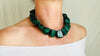 Malachite Beaded Necklace. Chunky Natural Malachite. Handmade Designer Jewelry.