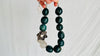 Green Jasper & Quartz Lotus Necklace. Handmade Designer Jewelry. Stone and Sterling Silver.