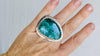 Azurite Malachite Oversized Cocktail Ring. Gorgeous. Size 6.3