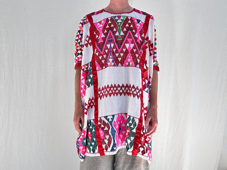 Nasavi Mixteco Huipil with Animals. Handwoven in Guerrero, Mexico. 0568