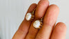 Vintage Ecuadorian Gold Earrings With Pearls. 18kt. 0398