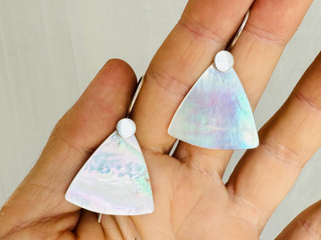 Mother of Pearl Earrings. Sterling Silver. 2704